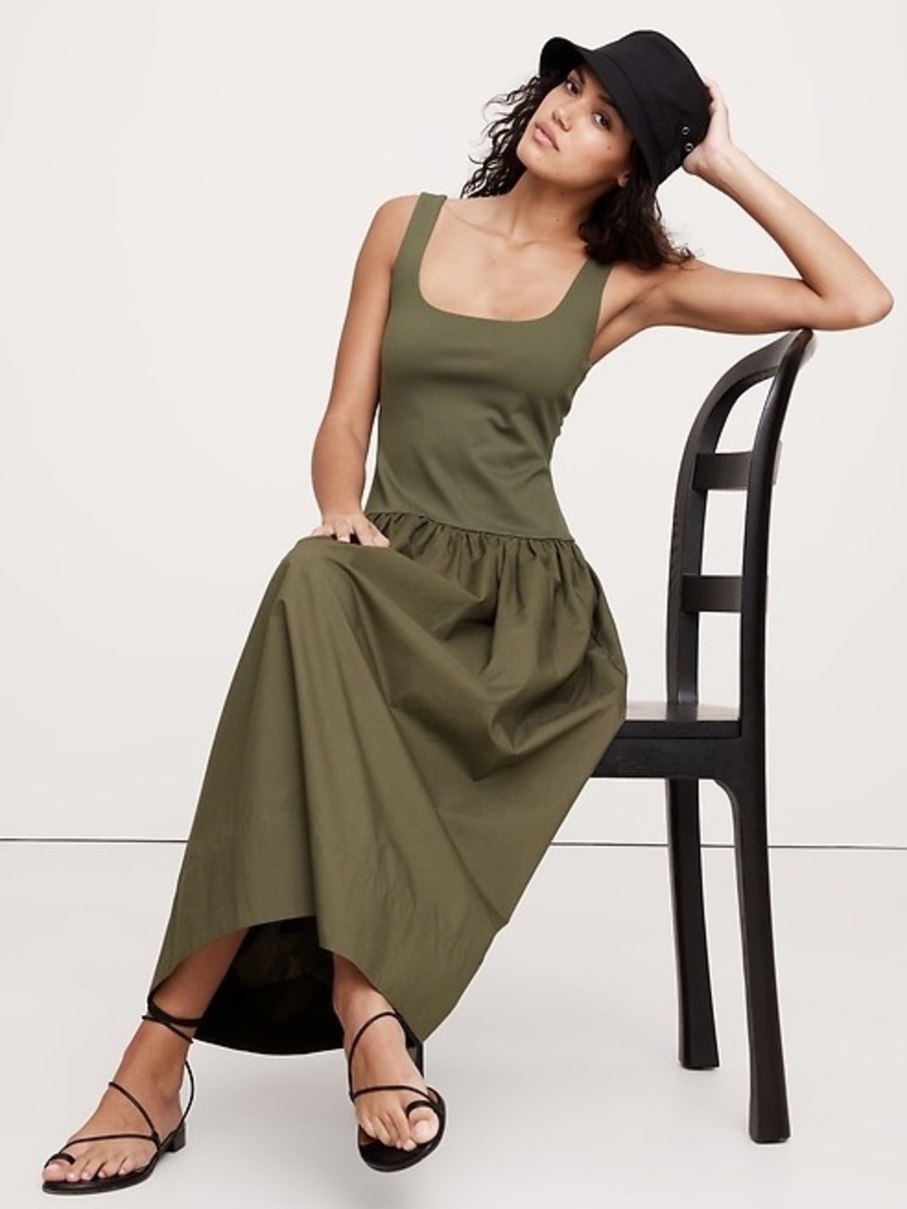 Banana Republic Drop Waist Midi Dress - Picture 2 of 7
